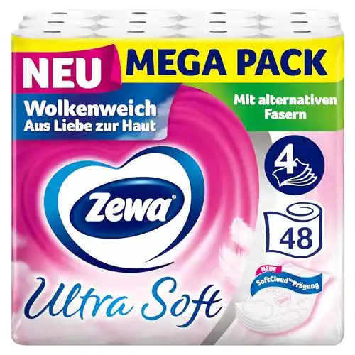 Toilettenpapier Zewa Ultra Soft mit Strohanteil 3x 16 Rollen