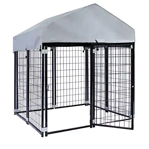 Hundezwinger Wiltec mit Überdachung 121 x 121 x 137 cm