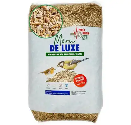 Wintervogelfutter von Pauls Mühle Wildvogelfutter Deluxe 25 kg