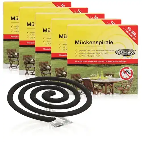Mückenspirale Com-Four 50 Stück mit Ständer für Mückenabwehr