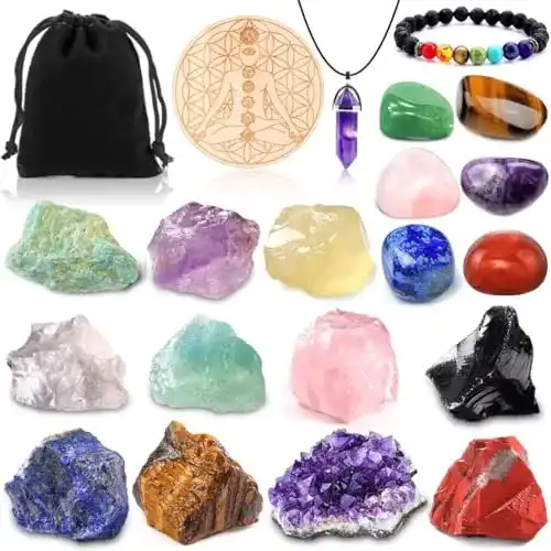 Chakra-Steine Purpledi Set aus Kristallen und Heilsteinen