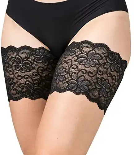 Bandelettes Oberschenkelbänder Original für Damen und Herren, Schwarz, X-Large