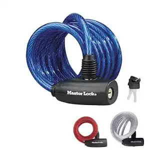 Master Lock Fahrradkabelschloss mit Schlüssel, 1,8 m Spiralschloss
