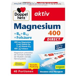 Doppelherz Magnesium 400 mit B6, B12 und Folsäure – 40 Portionen
