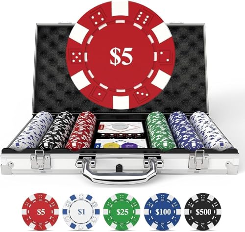 Heitok Pokerkoffer Set mit 300 professionellen 11,5g Pokerchips