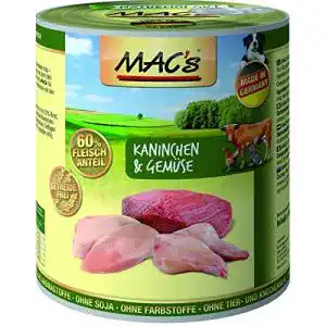 Mac’s Dog Hundefutter mit Kaninchen, Rind und Gemüse 6 x 800 g