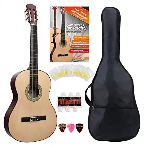 Classic Cantabile AS-851 4/4 Konzertgitarre Starter Set für Anfänger