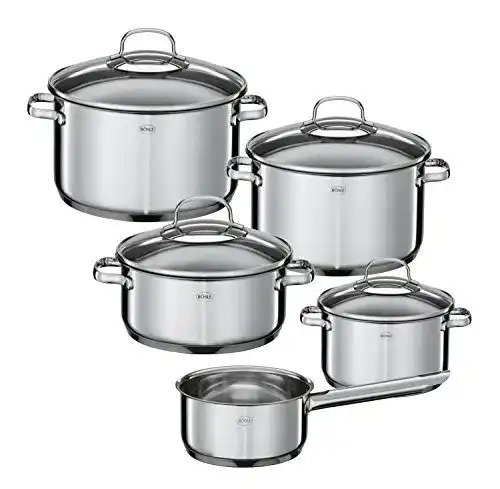 Rösle Elegance Topfset 5-teilig aus Edelstahl 18/10 mit polierter Oberfläche