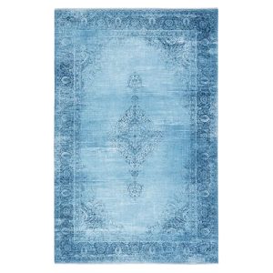 Vintage Teppich Tesso Living Kelim für Wohnzimmer in Jeans Blau