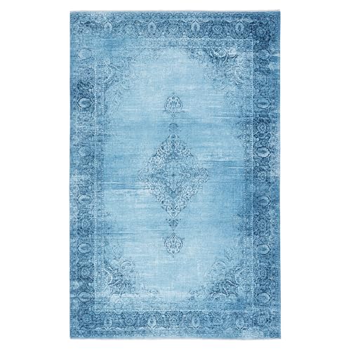 Vintage Teppich Tesso Living Kelim für Wohnzimmer in Jeans Blau