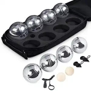 Boule Set mit 8 Metallkugeln und 2 Holzkugeln für Outdoor-Spiele