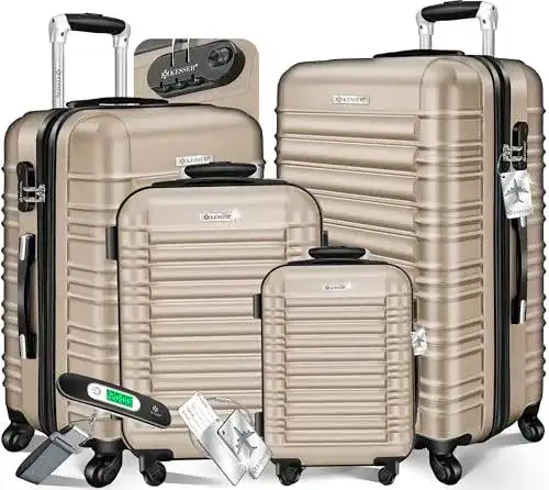 Koffer Set Kesser 4-teilig Hartschalenkoffer mit Kofferwaage und Schloss