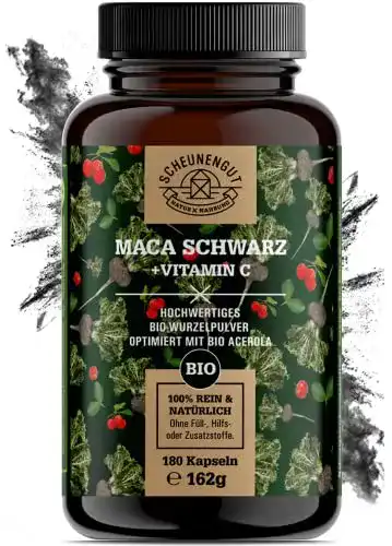 Maca-Kapseln Scheunengut Bio Maca Schwarz, 750 mg pro Kapsel
