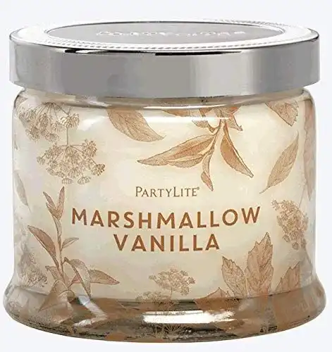 Partylite Duftkerze mit 3 Dochten und Kerzenhalter aus Glas