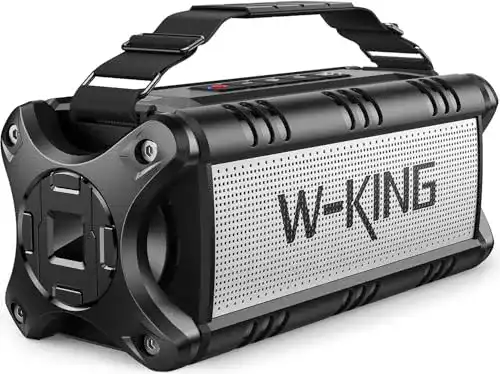 W-King tragbarer Bluetooth-Lautsprecher mit 90 W Leistung und IPX6 Wasserdichtigkeit