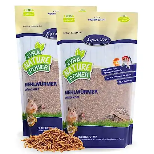 Mehlwürmer Lyra Pet 2 kg getrocknet für Vögel, Nager und Reptilien