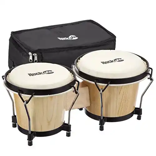 Bongo Rockjam RJ-100300 7 und 8 Zoll Set mit gepolstertem Tasche und Stimmschlüssel