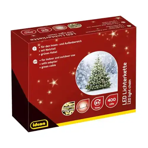 Idena 31123 LED Lichterkette für Außen mit 400 LEDs