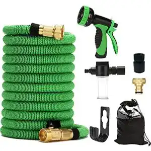 Flexibler Gartenschlauch 50m mit 9 Sprühmodi und Metallarmaturen