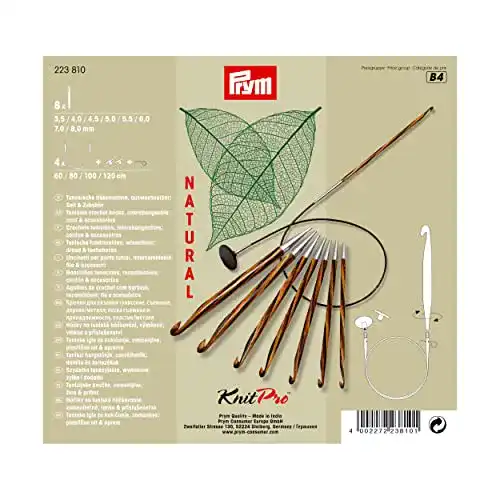 Tunesisches Häkelnadel Set Prym 223830 Natural 3,5-8,0 mm