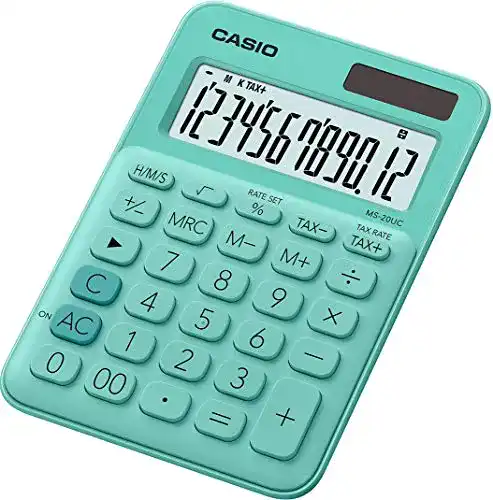 Casio Tischrechner MS-20UC-GN mit 12-stelligem Display