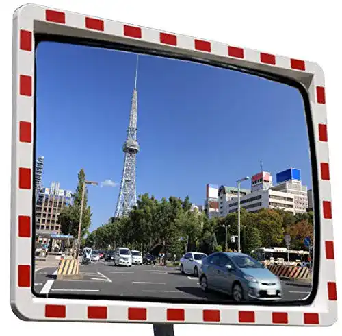 Verkehrsspiegel mit Reflektoren von O&W Security