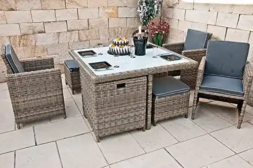 Gartenmöbel-Set Ragnarök aus PolyRattan mit Aluminiumgestell