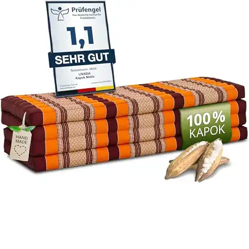 Nachhaltige Klappmatratze 140×200 von livasia mit Kapokfüllung