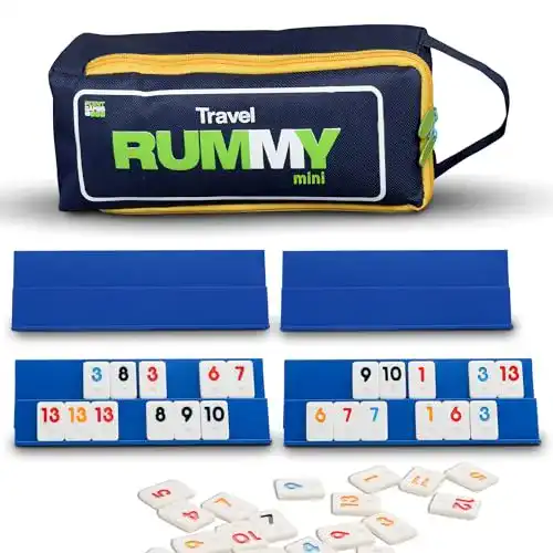 Rummy Point Games Mini-Reise-Romméspiel-Set mit 106 Spielsteinen