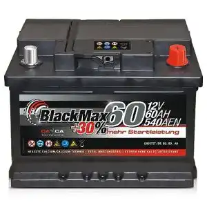 Blackmax 60Ah Autobatterie 12V für PKW und LKW mit 540A Startleistung