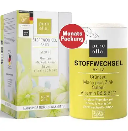 Stoffwechsel Booster Pure Ella – 60 Kapseln mit Grüntee, Salbei und Maca