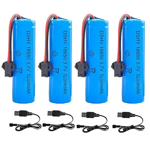 18650 Akku AVCXEC 4 Stück 3.7V 1200mAh Li-Ion Batterie