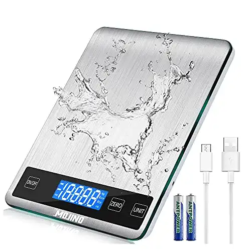 Küchenwaage Mojino USB Digitalwaage 15kg mit LCD Display