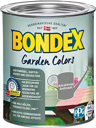 Holzlasur grau Bondex Garden Colors Anthrazit 0,75 L für Außenbereich