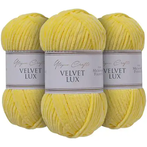 Chenille-Wolle Utopia Crafts Velvet Lux Chenille, weiches Garn für Stricken und Häkeln