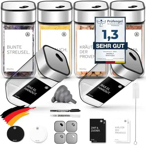 Gewürzstreuer Miorkly 6 Gewürzgläser mit Drehdeckel 120ml