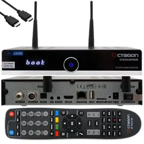 Linux Receiver Octagon SF8008 4K UHD HDR Combo Receiver