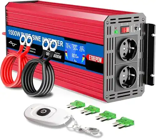 Sinus-Wechselrichter Etrepow 1500W für 12V Gleichstrom