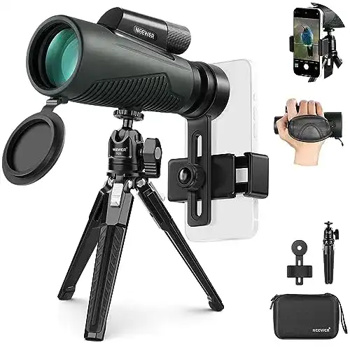 NEEWER 12×50 ED Monokular Teleskop für Smartphone mit Stativ