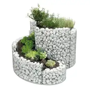Kräuterspirale Bellissa Gabionen verzinkt 200x150x80 cm für Garten und Terrasse
