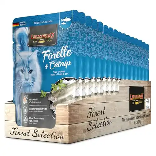 Leonardo Nassfutter Frischebeutel 16x85g mit Forelle
