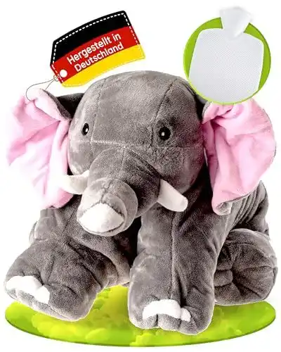 Hugo Frosch Wärmflasche Klassik 1,8 l mit Elefant-Kuschelkissen