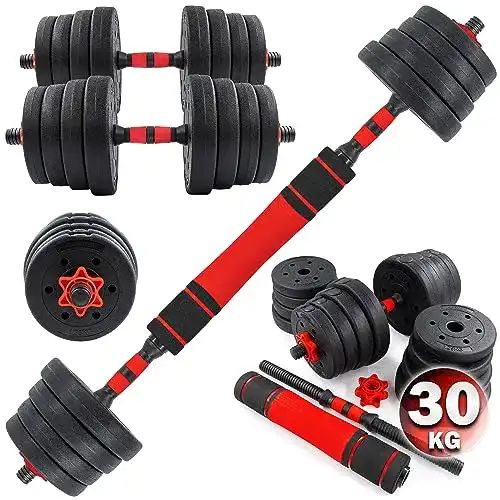 C.P.Sports 2in1 Kurzhantel und Langhantel Set 30 kg