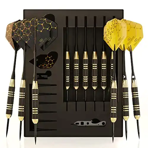 Dartpfeile CC-Exquisite Profi Darts Set mit Stahlspitzen und Custom Schäften