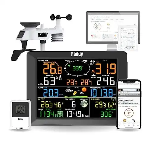 Funkwetterstation Radioddity Raddy WF-100C für präzise Wetterdaten