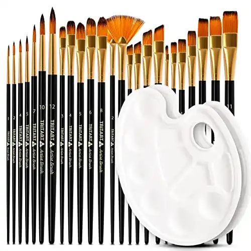 Tritart Pinselset 25 Stück für Aquarell und Acrylfarben