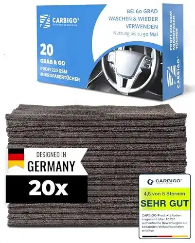 Microfasertuch Carbigo ® Box mit 20x Profi Mikrofasertücher