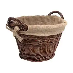 Kaminholztasche Franz Müller aus Weide mit Jute Ø45 cm