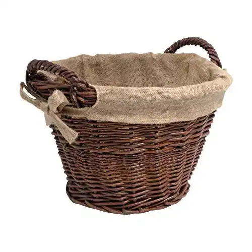 Kaminholztasche Franz Müller aus Weide mit Jute Ø45 cm