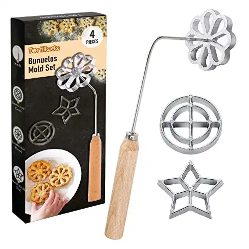 Ausstechformen Tortillada – 4-teiliges Set für Bunuelos mit Holzgriff